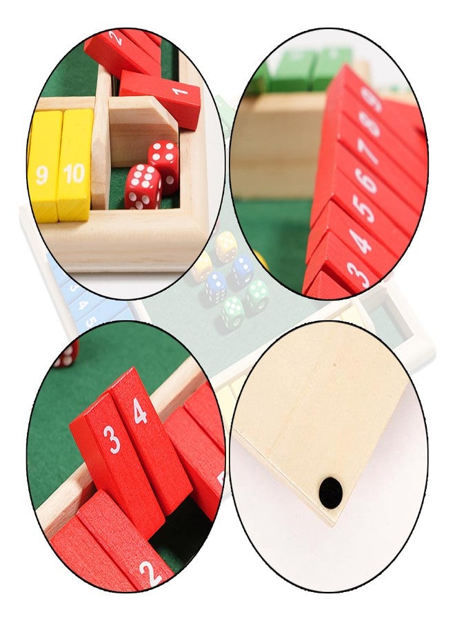 Billowvolve Shut The Box Dice Game 1-4 Players 10 Numbers Wooden Dice Game Traditional Bar Table Mat Game Enhances Math and Decision-Making Skills for Kids and Adults - Image 3